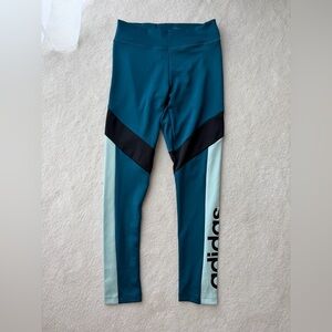 Adidas Tiffany Blue and Black Yoga Sport Climate Control Leggings